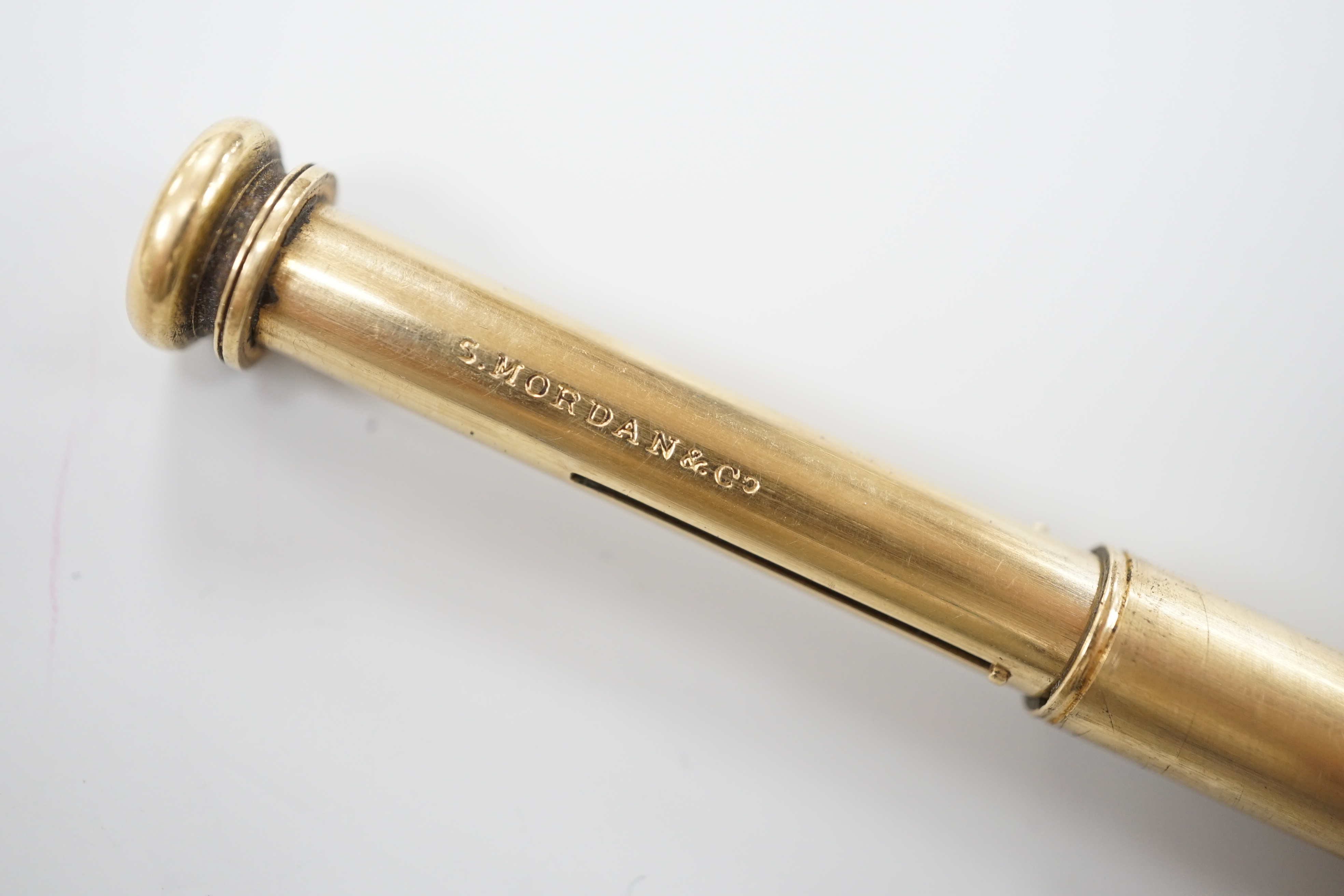 A S. Mordan gold overlaid telescopic pencil